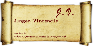 Jungen Vincencia névjegykártya